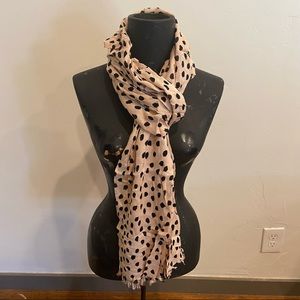 Kate spade flamingo polka dot scarf. Pale pink and black. New with tags.